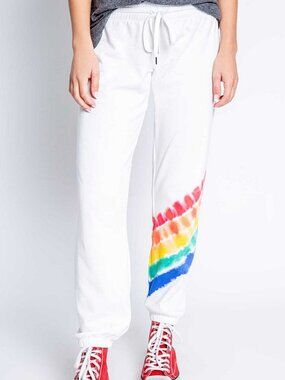 P.J. Salvage Rainbow Striped Jogger Pants - Size S